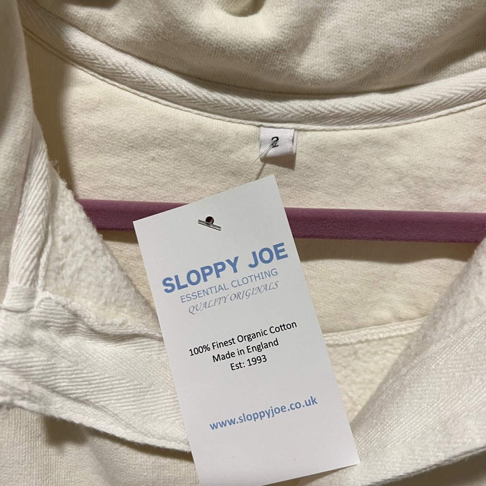 Sloppy Joe UK sweatshirt top. NWT.  Size 2. Warm white.